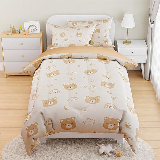 SANDJEST Bear Comforter Set Twin Size 68x86in by SANDJEST