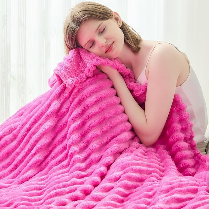 NEWCOSPLAY Super Soft Throw Blanket Hot Pink Premium Silky Flannel Fleece 3D - Image 4
