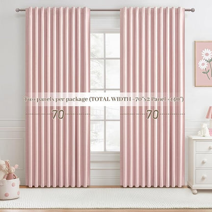 Cute Baby Pink Extra Wide Curtains 70 Inches Wide - Image 7