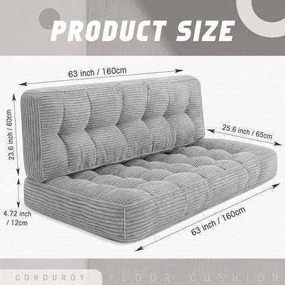 63 Inch Folding Sofa Bed Convertible Chair, 2-in-1 Convertible Boneless Sofa - Image 3