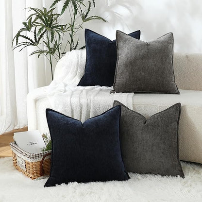 Stellhome Pack of 2 Soft Textured Throw Decorative Pillow Covers Square Accent - Image 5