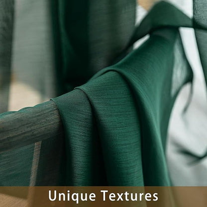 Green Sheer Curtains 96 Inches Long, Privacy Semi Sheer Curtains - Image 4