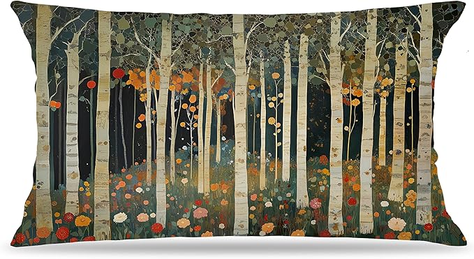 Rustic William Morris Inspired Autumn Forest Decor Pillow Covers 12x20 by Unknown