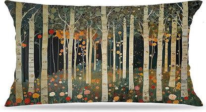 Rustic William Morris Inspired Autumn Forest Decor Pillow Covers 12x20 by Unknown