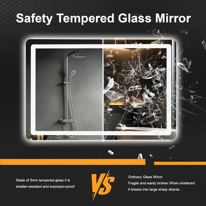 36"x24" led bathroom mirror with lights, vanity mirror, package contents