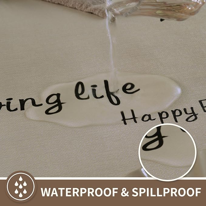 Rectangle Table Cloth, 100% Waterproof Tablecloth OilProof SpillProof Vinyl - Image 3
