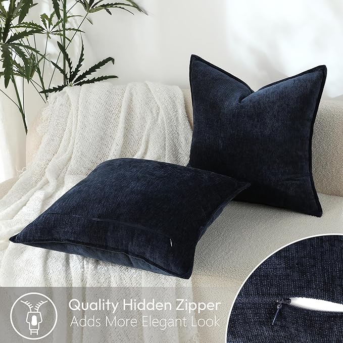 Stellhome Pack of 2 Soft Textured Throw Decorative Pillow Covers Square Accent - Image 4
