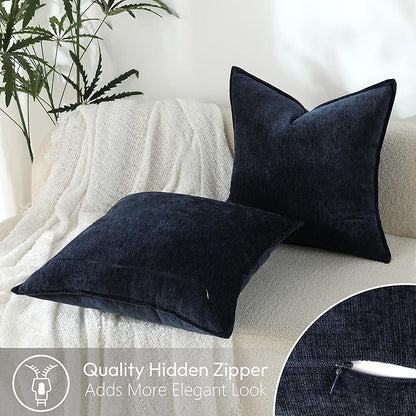 Stellhome Pack of 2 Soft Textured Throw Decorative Pillow Covers Square Accent - Image 4