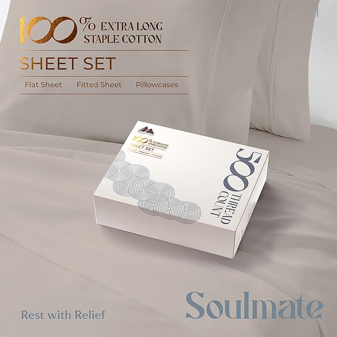 Mayfair Linen 500 Thread Count Twin XL Cotton Sheets - Image 4