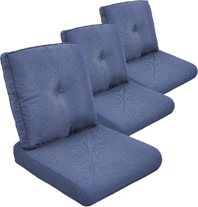 Outdoor Chair Cushion Set of 3, Waterproof Outdoor Seat Cushions 25x22 by moosprr