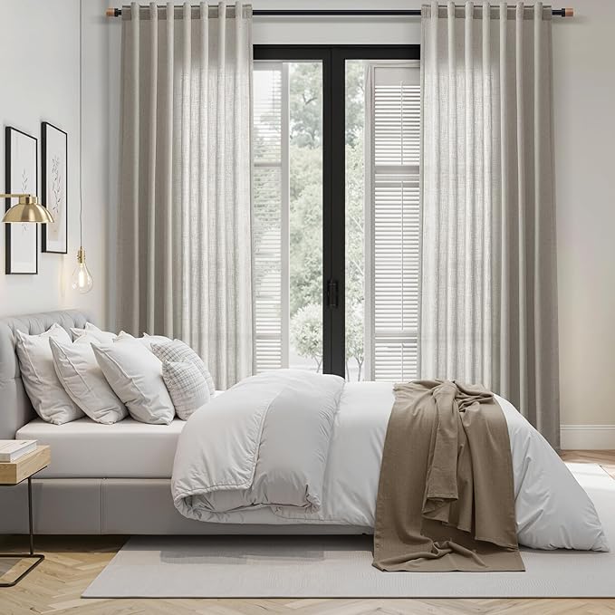 Silver Gery Linen Curtains 96 Inches - Image 7