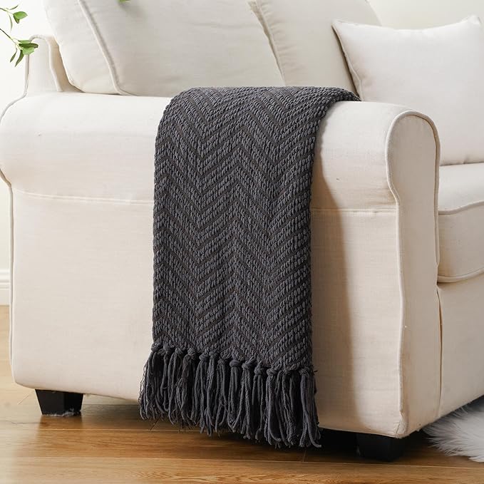 BATTILO HOME Dark Grey Throw Blanket - Image 7
