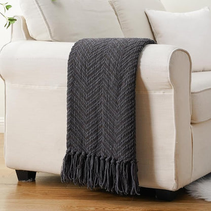 BATTILO HOME Dark Grey Throw Blanket - Image 7