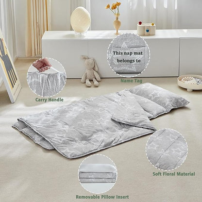 Toddler Nap Mat with Removable Pillow, Ultra Soft Slumber Bags - Image 5