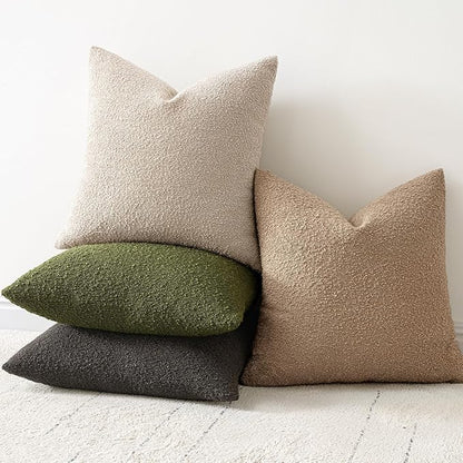 Woaboy Pack of 2 20x20 Inch Decorative Boucle Throw Pillow Covers Textured - Image 4