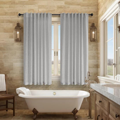 Light Grey Curtains 45 Inch Length by Pitalk