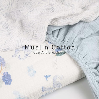 Gllquen Baby Muslin Bassinet Sheets 3 Pack, Breathable Elastic Cozy Fitted - Image 3