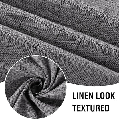 H.VERSAILTEX Linen Look 100% Blackout Curtains 63 Inches Long - Image 3