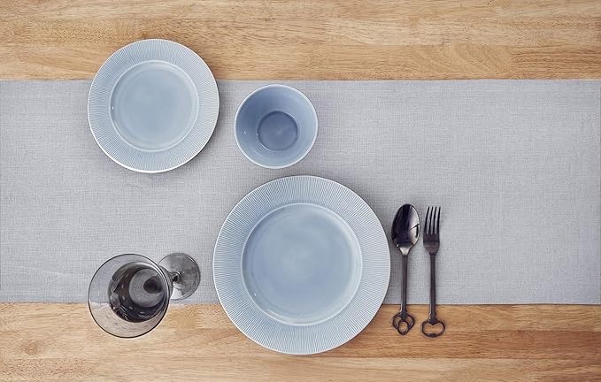 Solino Home Linen Light Grey Table Runner 36 Inches - Image 3