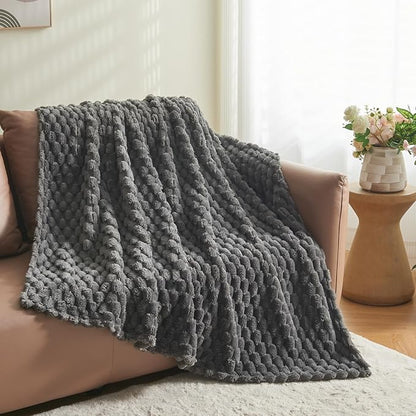NEWCOSPLAY Super Soft Twin Blanket Grey Premium Silky Flannel Fleece 3D Clouds - Image 8