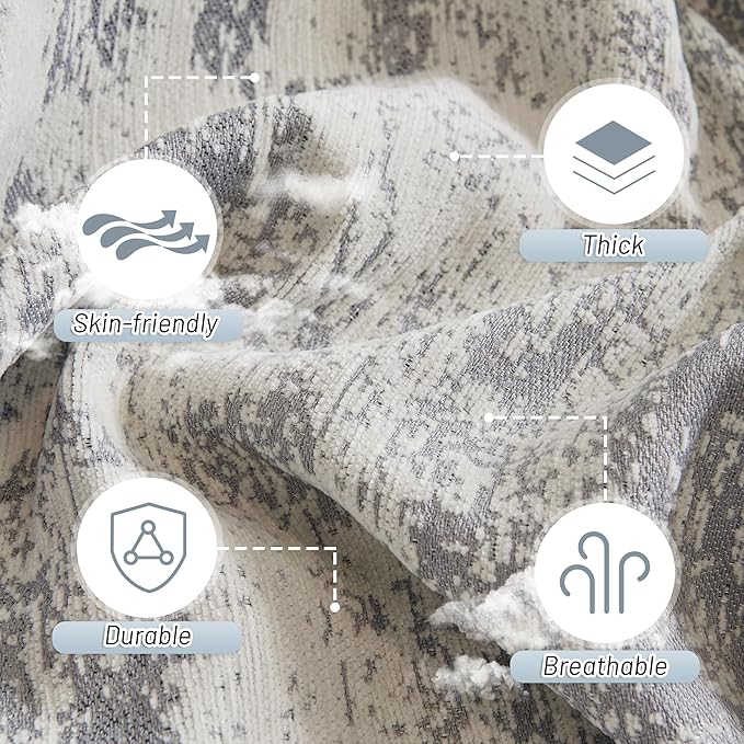 MYSKY HOME Boho Couch Cover for Dogs Washable Grey Abstract Couch Sofa - Image 4