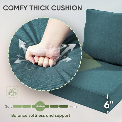Outdoor Chair Cushions Set of 2, Waterproof 24x24 Patio Chair Cushions - Image 5