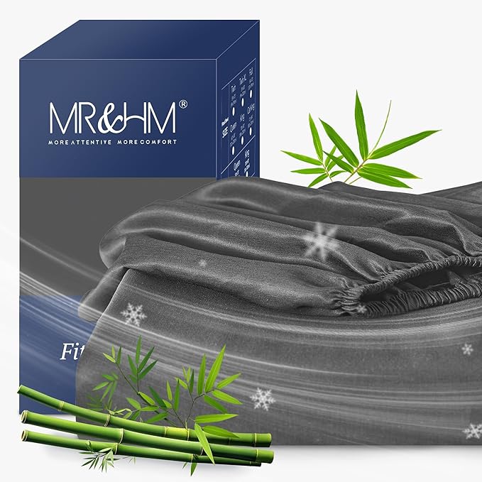 MR&HM Full Fitted Sheet Only, Ultra-Soft Rayon Derived from Bamboo & Polyester by MRHM