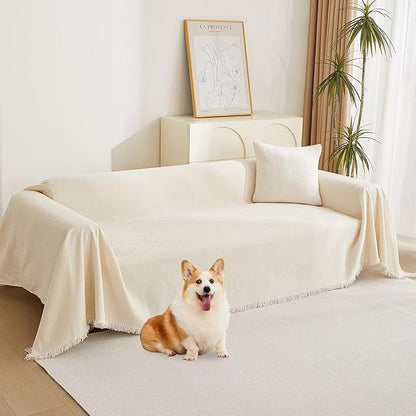 MYSKY HOME Boho Couch Cover Beige Sofa Covers by MYSKYHOME