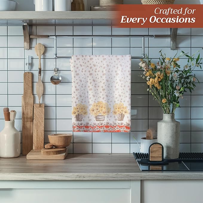 Maison d' Hermine Kitchen Towels Set of 3 100% Cotton 20" x 27.5" Reusable - Image 5
