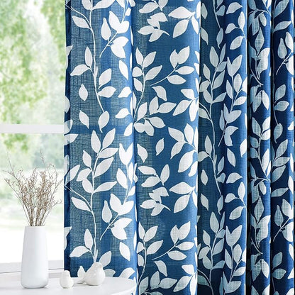 Treatmentex White and Blue Curtains - Image 2