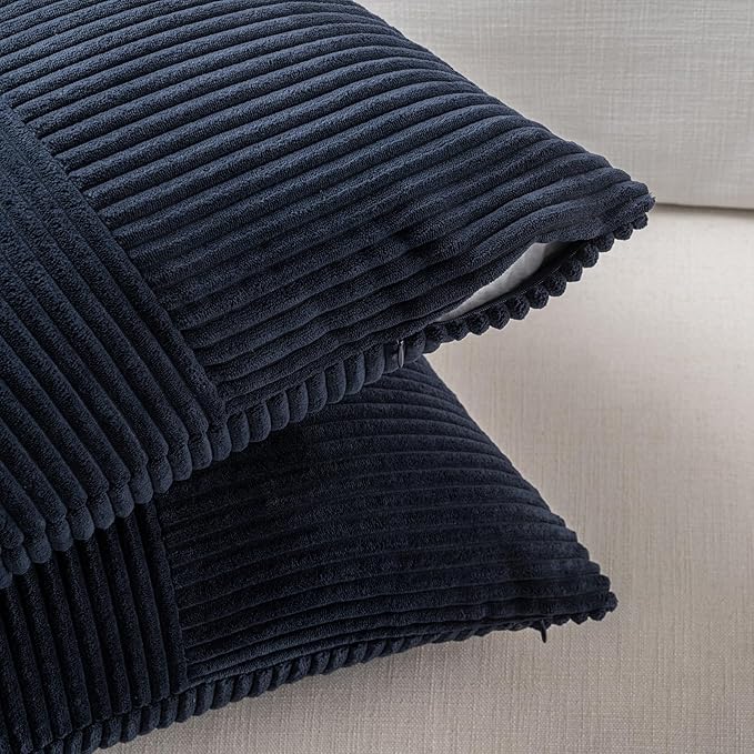 Fancy Homi 2 Packs Navy Blue Lumbar Decorative Throw Pillow Covers 20x28 Inch - Image 4
