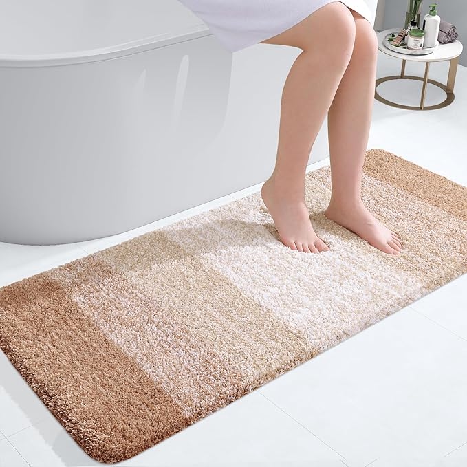 OLANLY Bathroom Runner Rugs 47x20, Extra Soft Absorbent Microfiber Bath Rugs by OLANLY