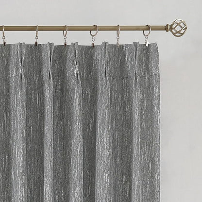 Vision Home Charcoal Grey Full Blackout Curtains Pinch Pleated Room Darkening - Image 7