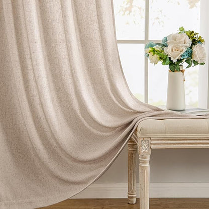 MIULEE Non-See-Through Privacy Linen Curtains 2 Panels, Light Filtering Window - Image 9