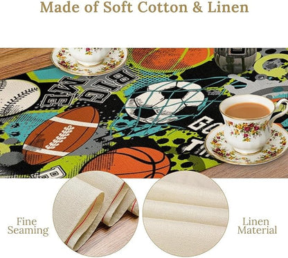 Sport Soccer Table Runner Basketball Baseball Rugby Football Sports Game Days - Image 5