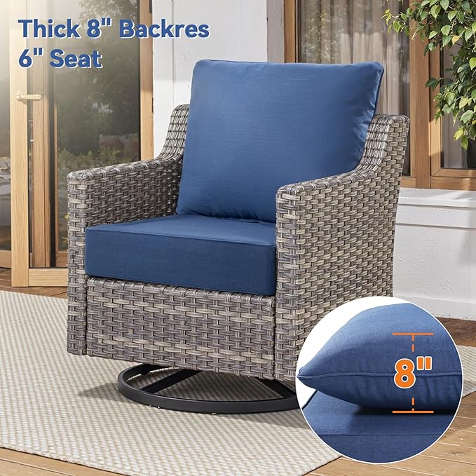 6" Thick Outdoor Cushions 24x24x6, 5-Set Deep Seat Patio Cushions - Image 2