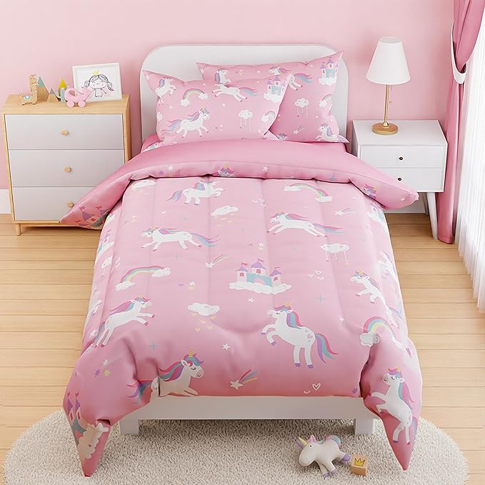 SANDJEST Unicorn Comforter Set Full Size 98x86in by SANDJEST