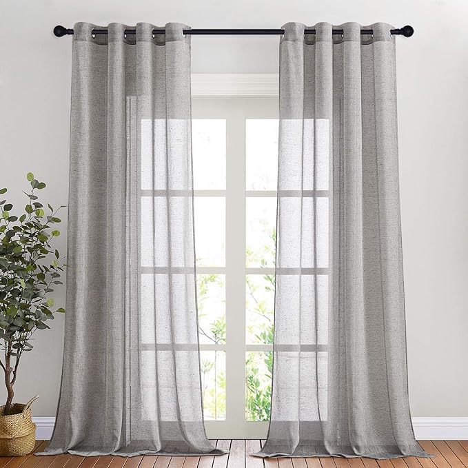NICETOWN Linen Curtains Charcoal Grey by NICETOWN