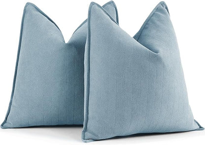 ZWJD Blue Pillow Covers 26x26 Set of 2 Chenille Pillow Covers by ZWJD