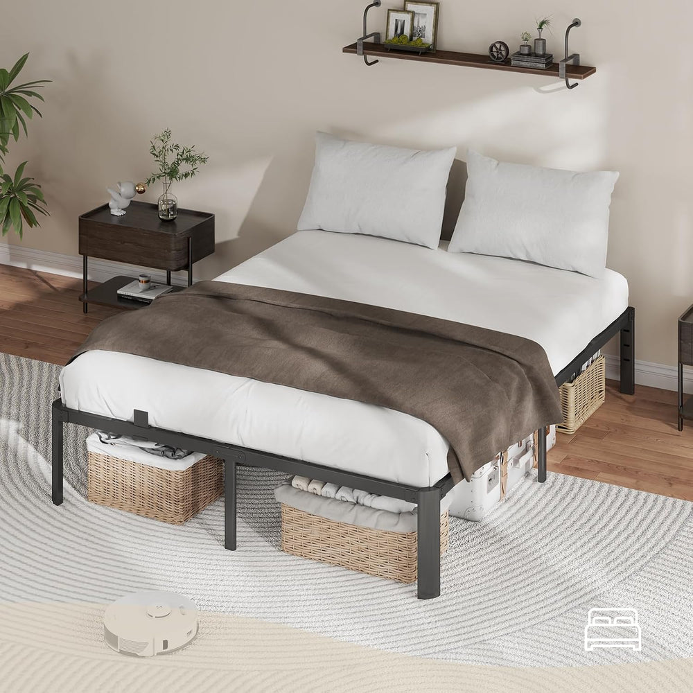 Metal Bed Frame Full Size, 14 Inch Heavy Duty Platform with Storage Space