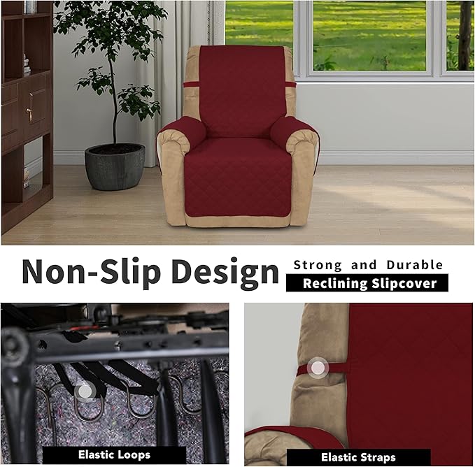 Easy-Going Recliner Chair Slipcover Reversible Sofa Cover Water Resistant Couch - Image 3