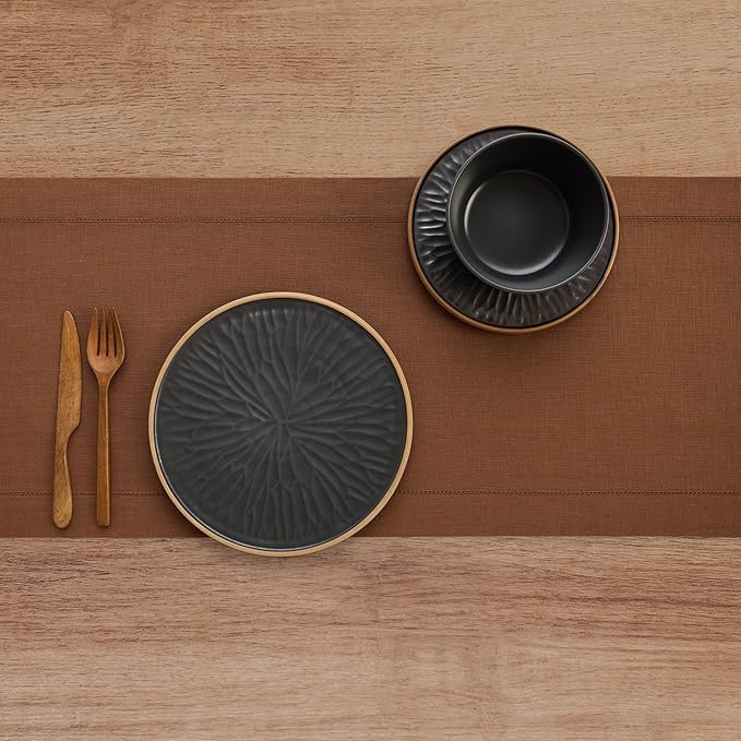 Solino Home Linen Brown Table Runner 120 Inches Long - Image 9