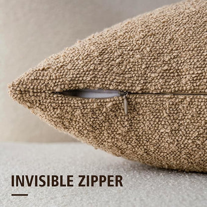 Foindtower Decorative Textured Boucle Throw Pillow Covers Accent Solid Pillow - Image 2