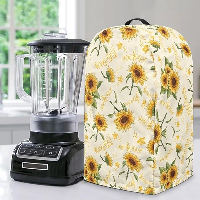 Blender Dust Cover, Sunflower Music Notes Stand Mixer or Coffee Maker Appliance by Unknown