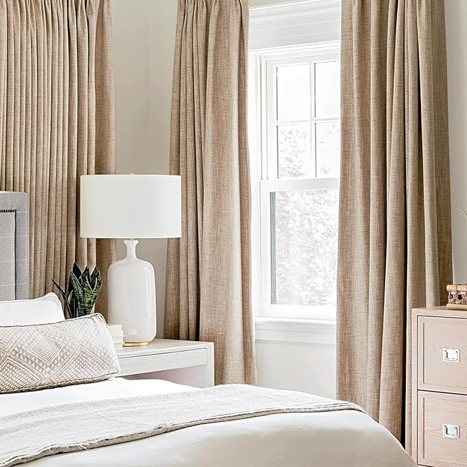 MIULEE 100% Blackout Linen Textured Curtains - Image 2