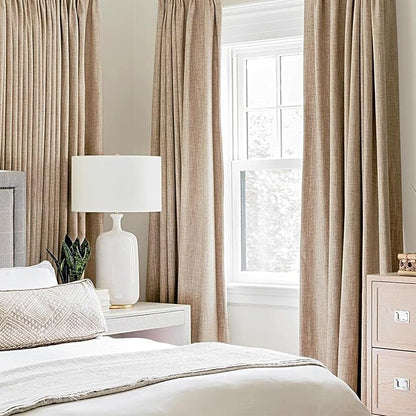 MIULEE 100% Blackout Linen Textured Curtains - Image 2