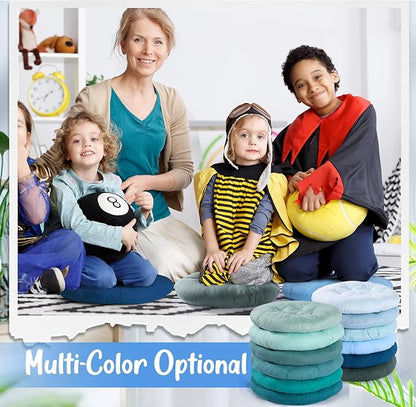 Fumete 12 Pcs Floor Pillows Cushions Seating 16 x 16 Inches Color Round Seat - Image 5
