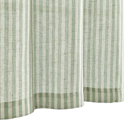 Vangao Stripe Farmhouse Kitchen Curtains 36 Inch Length Linen Cafe Curtains - Image 2