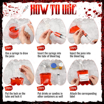 84 Pcs Halloween Blood Bags Party Supplies Decoration