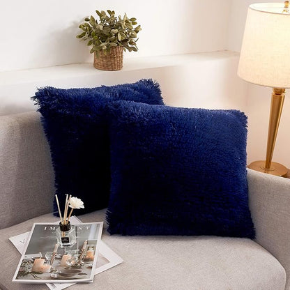 XeGe Faux Fur Throw Pillow Covers, Shaggy Fluffy Cushion Covers, Plush Furry by XeGe